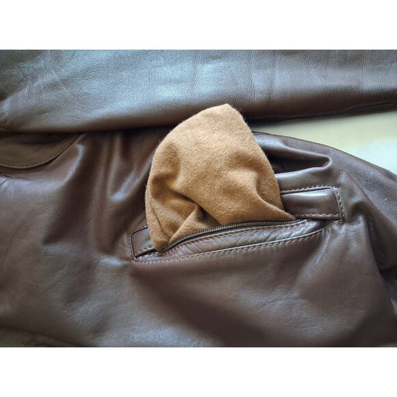 1980's American Express Leather Flight Jacket Men’s Size 40 Full Zip Dark Brown - Picture 8 of 16